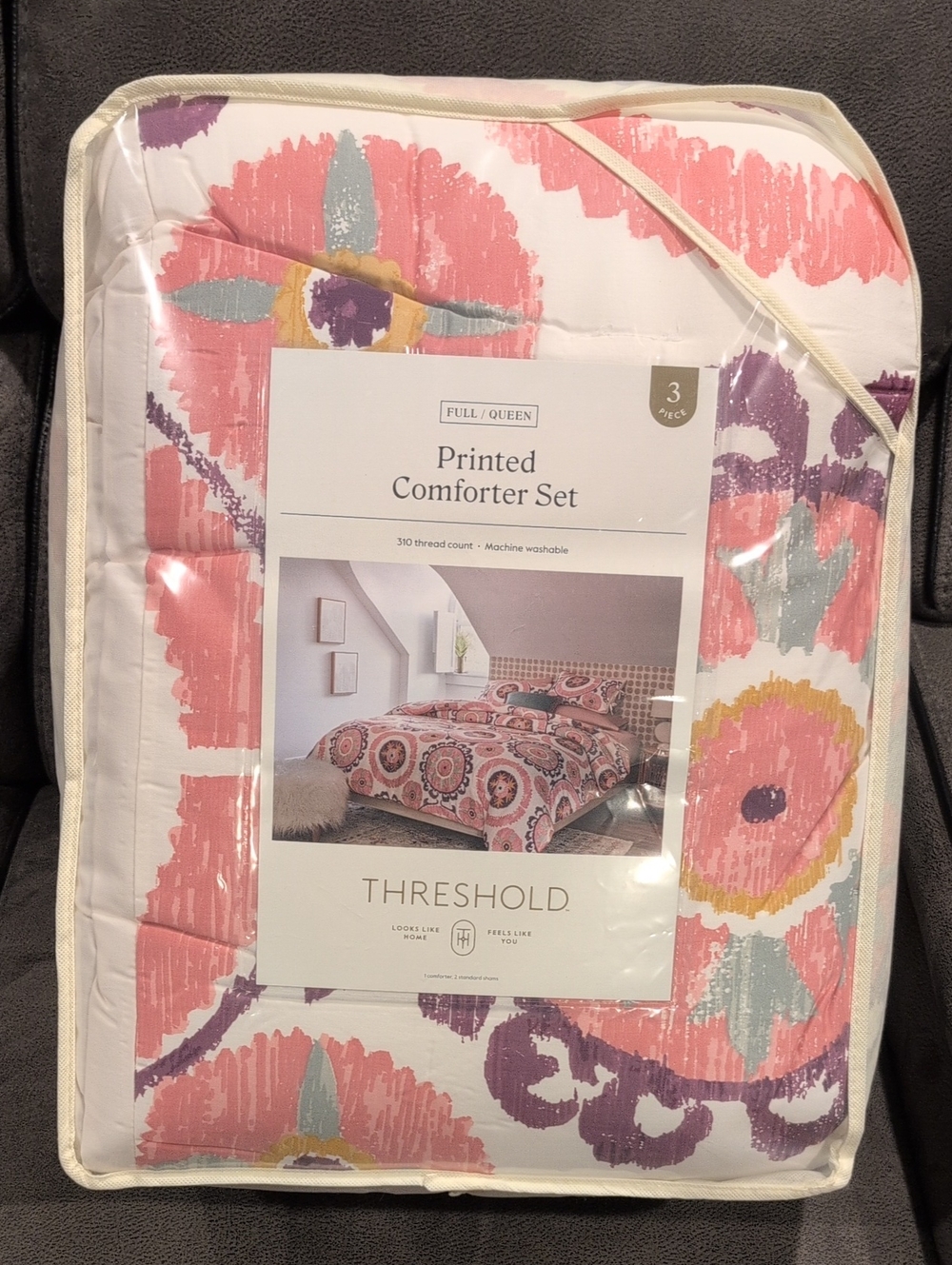 Threshold Pink and Purple Floral Comforter Set